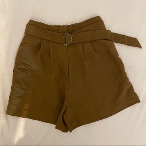 H&M Pleated High Waisted Shorts